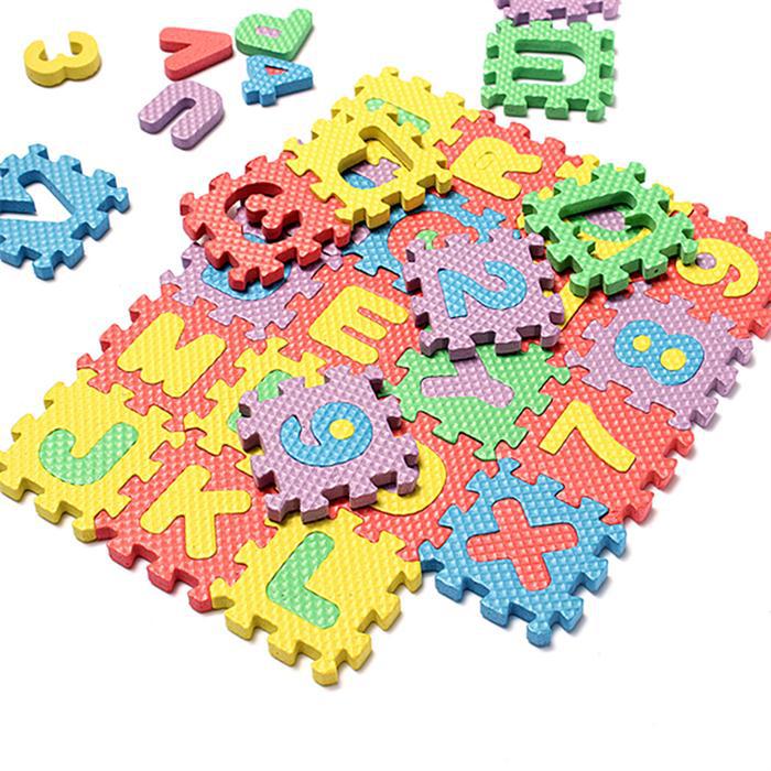36pcs Soft EVA Foam Jigsaw Puzzle Mat Baby Kids Alphabet Letters & Numbers 3D