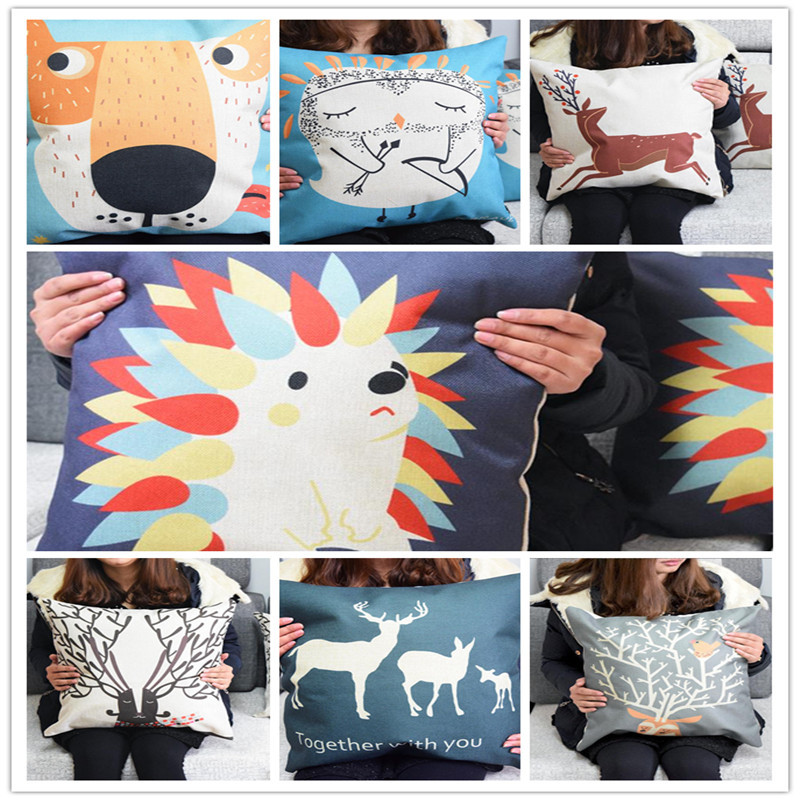 0121 2 Cartoon cute animals kids bedding set comforter bedding sets throw pillow case home pillowcase