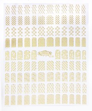 Perfect Summer 3D Gold Nail Stickers 1 big Sheet Metallic Nail Art Decoration Tools Mixed Design
