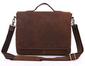 Vintage 100 Crazy Horse Genuine Leather Men Messenger Bags Cowhide Leather Men Briefcase Shoulder Bags 14