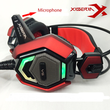 XIBERIA V6 Over ear Gaming Headset Earphone Headband Headphone with Mic Stereo Bass Musci Breathing LED
