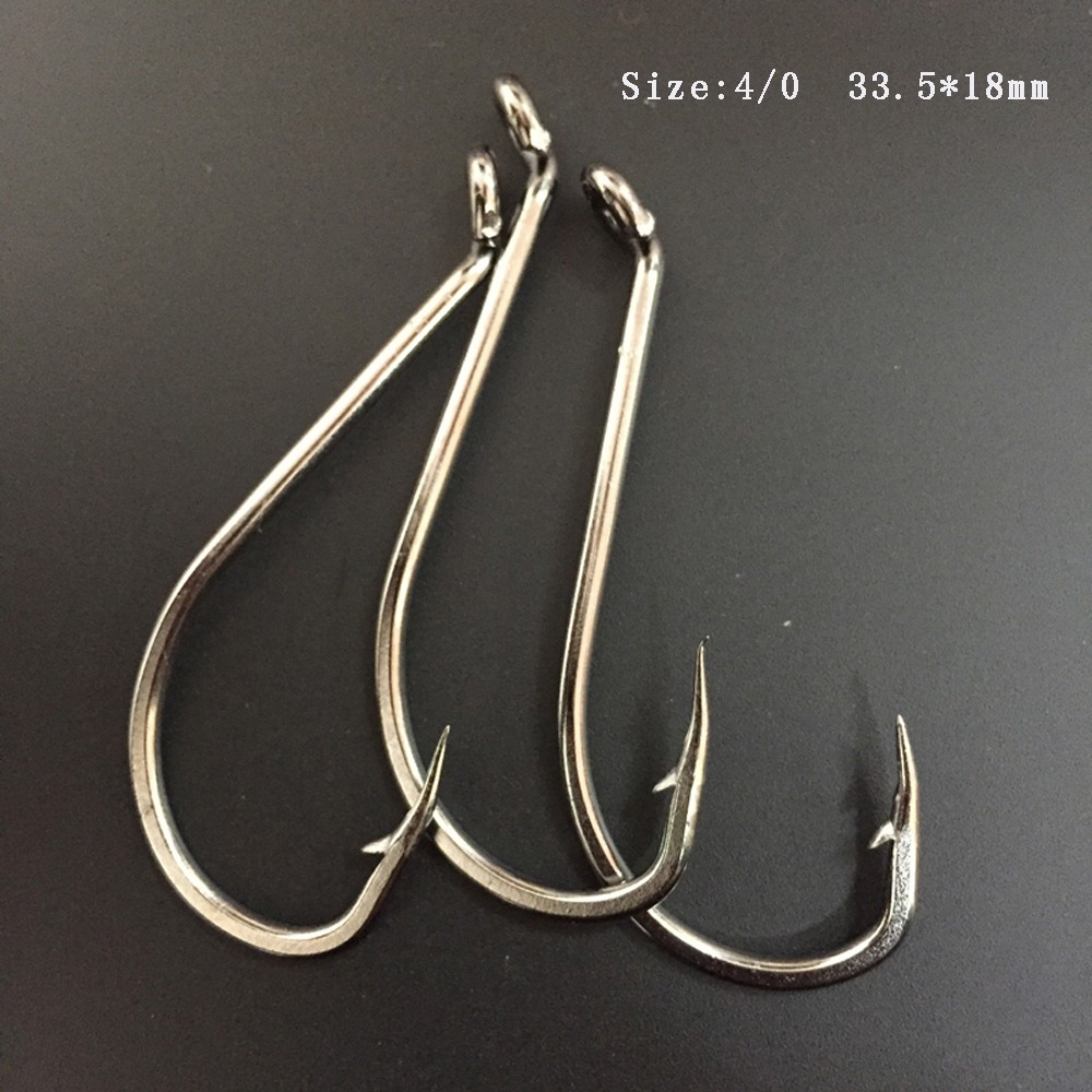 SIZE #4/0 OFFSET STAINLESS STEEL MUSTAD 92554 HOOKS 100 PCS