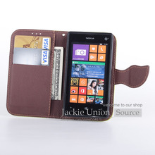 Fashion Leather Flip Leaf Style Stand Wallet Card Holder Case Cover for Nokia Lumia 520 525