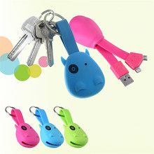 Cartoon New Fashion Creative Portable Keychain 2-in-1 USB data lines For IPid iPhone For Samsung