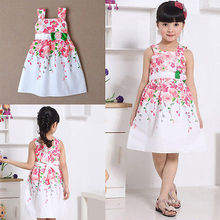 2016 NEW Arrivals Baby Girls Princess Sleeveless Braces Sundress Kids Summer One-piece Dress 2-7Y