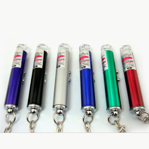 Random Color New Cool 2 In1 Red Laser Pointer Pen With White LED Light Childrens Play