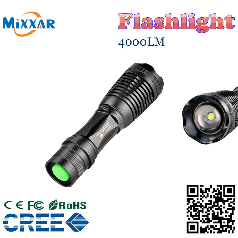 zk15 led flashlight supper bright CREE XML T6 LED torch 4000 Lumens High Power Focus lamp