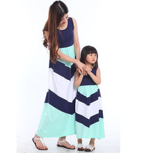 Summer Family Clothes Mother Daughter Dresses Womens Kids Girls Long Maxi Dress