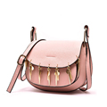 Metallic Tassels Ladies MINI Semicircular Flap Bag Fashion Trendy Saddle Bag Women Designer Small Shoulder Bag