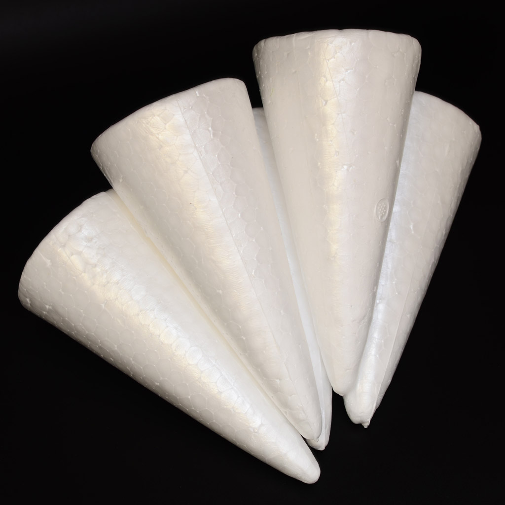 60 Pieces 150mm White Cone Shaped Modelling Foam Polystyrene Styrofoam Christmas Xmas Wedding Party Decorations Ornaments
