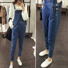 Plus Size Overalls For Women Denim Jumpsuit 2016 Spring Salopette Jeans Full Length Rompers Womens Jumpsuits Combinaison Femme