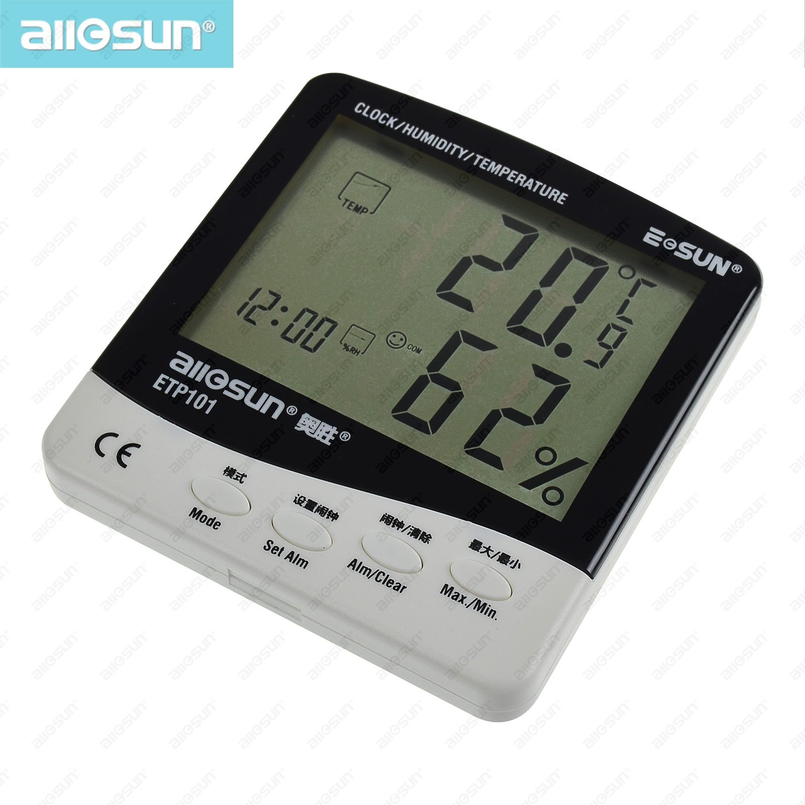 Digital LCD Thermo hygrometer Dew point Meter Humidity Alarm Function