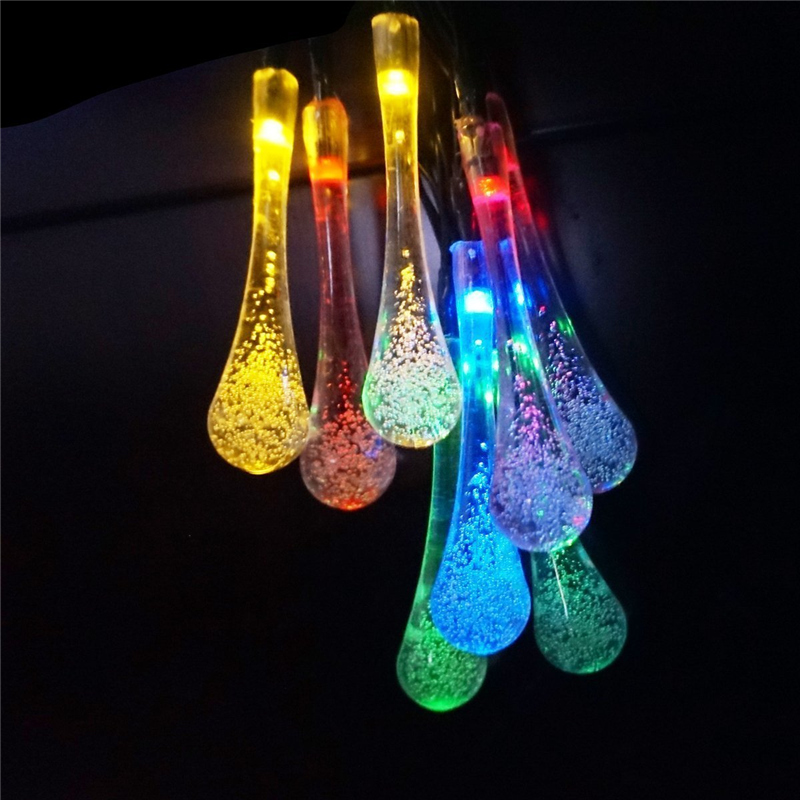 Ship from Spain,20 LED Water Drop Solar Fairy String Lights 8 modes for Wedding Christmas Party Festival Outdoor Decoration Ship from Spain,20 LED Water Drop Solar Fairy String Lights 8 modes for Wedding Christmas Party Festival Outdoor Decoration
