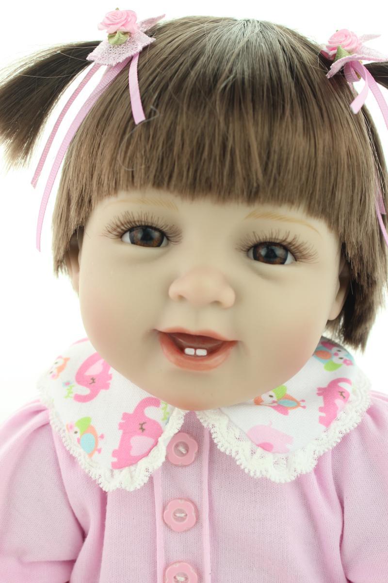 Simulation Newborn Baby Girl Silicone Reborn Dolls 55 cm/22 Inch, Cute Lifelike Baby-Reborn Doll Toys for Kid Free Shipping