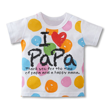 Fashion Baby Boys Girls T-Shirt Summer Tops Fine Exterior I Love Pa Pa Series Kids Clothes Baby Goods Clothing