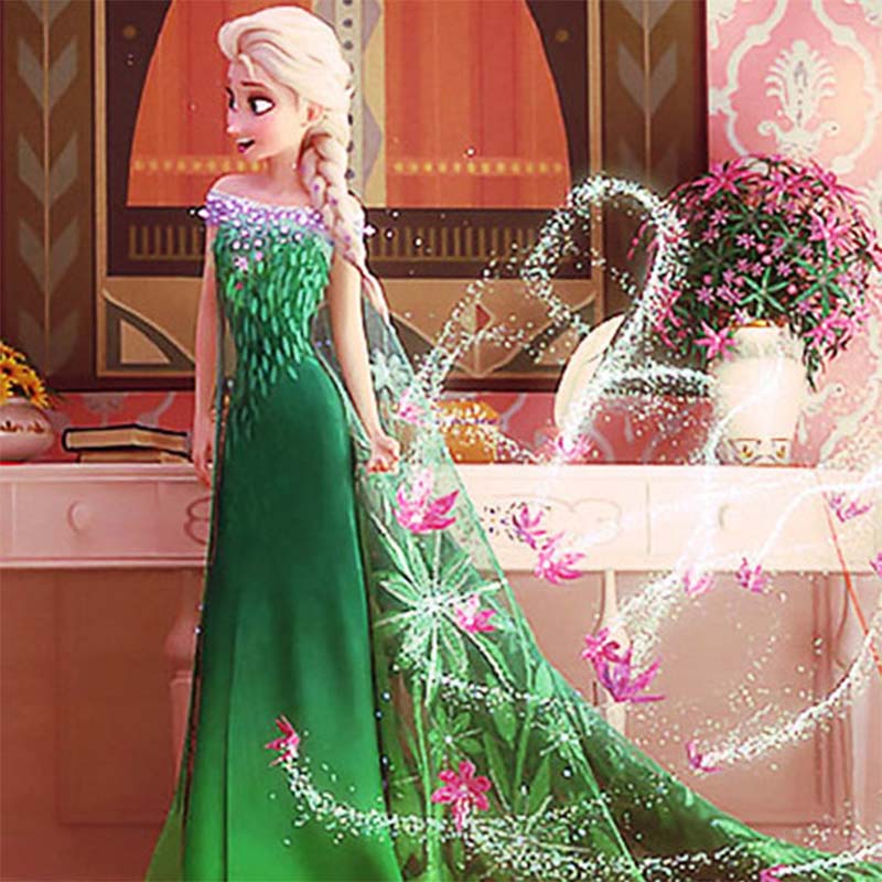 For Girls Cartton disfraz Anna Elsa elza Dress Kids Dresses princess sofia ...