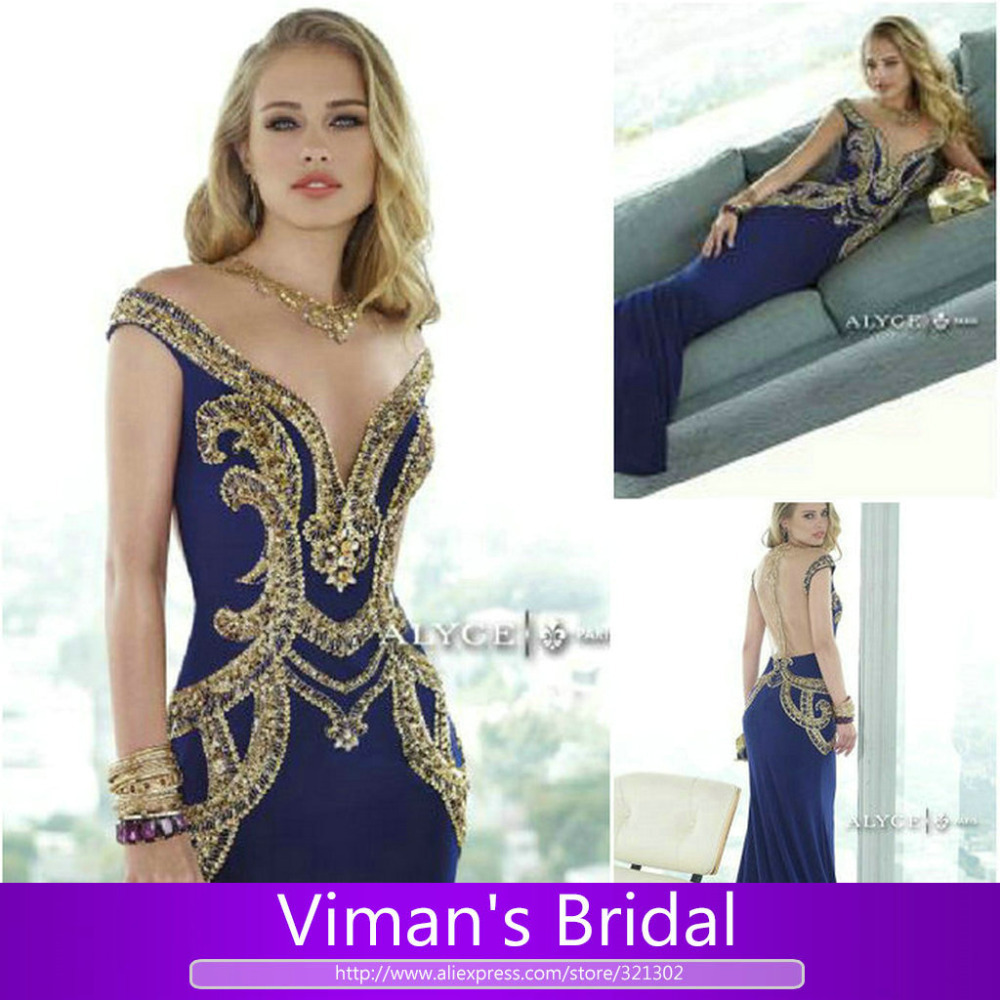 Evening dress gold and blue - Style dresses magazine