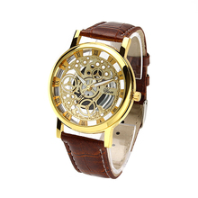 Hot selling men watches top brand luxury Imitation mechanical watches man PU leather strap quartz wristwatches relogio masculino