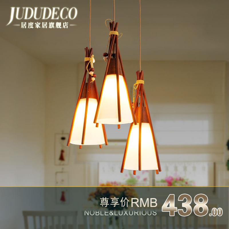 Scandinavian style wooden Japanese style dining room chandelier lamp ...