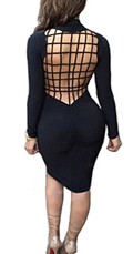 2015-Women-Winter-Dress-Black-Long-Sleeve-Turtleneck-Bandage-Dress-Sexy-Backless-Mesh-Cross-Warm-Cotton