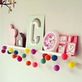 One Set of Gorgeous LED String Light With 20pcs Colorful Handmade Cotton Balls Decoration Garland For