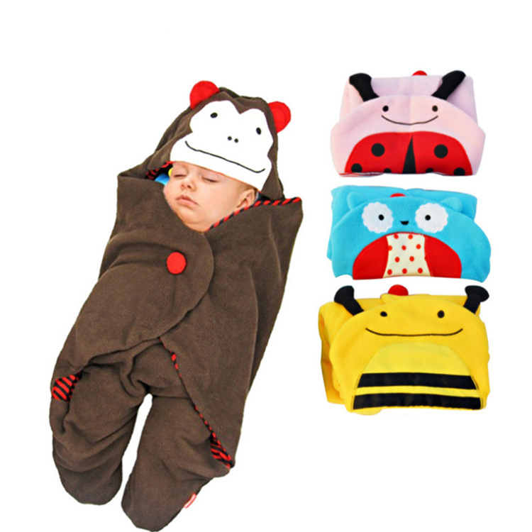 Hot Animal Cartoon Newborn Baby Sleeping Bag Cute Blanket Swaddle Stroller Wrap H1271