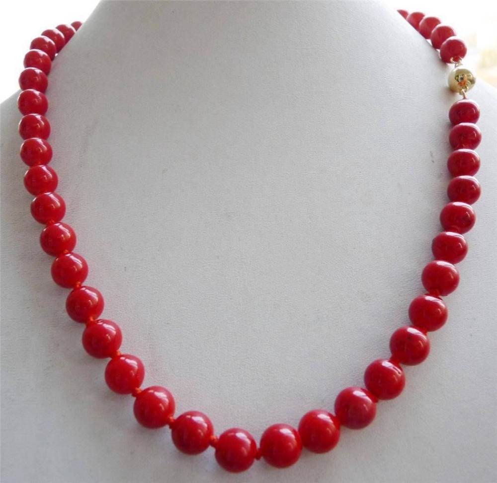  SHIPPING14K SOLID Gold  8    Coral     18 ''FR188 A0510