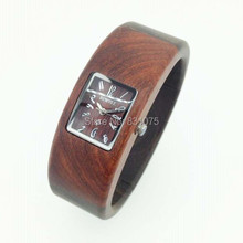 Cara cuadrada para mujer reloj de vestir Easy Wear para mujer mujeres se visten de pulsera reloj de madera reloj de vestir