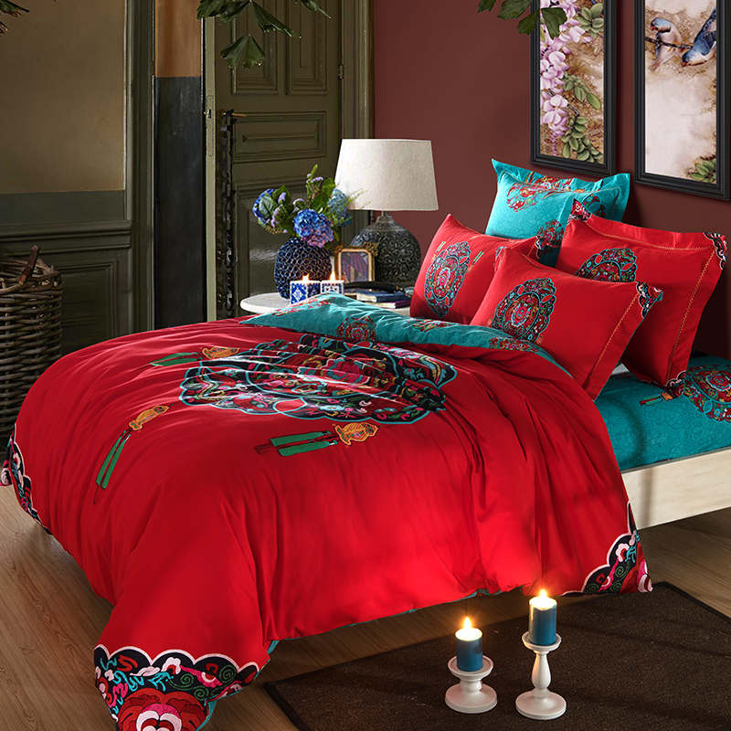 Red Asian Comforter 99