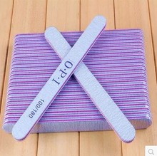 1 pcs Proessional Nail Files Buffer Finger Tips Semicircle Sandpaper 100/180 Double Side Salon Nail Art Manicure Tools NF007B