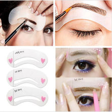 3 Styles Grooming Brow Painted Model Stencil Kit Shaping DIY Beauty Eyebrow Template Stencil Make Up Eyebrow Styling Tool