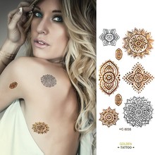 Individuality golden tattoo body art metallic temporary tattoo jewelry bracelet flash tattoo gold tatoo HC-5035