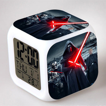 Star Wars Alarm Night Light Clock Lovely Popular Square LED Colorful Digital Electronic Clock America Anime Toys Small Gift #F