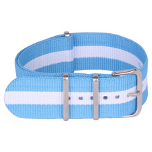 Nueva multicolor azul claro blanco acero inoxidable del corchete 22 MM Nylon lienzo ver correas nuevas correas de reloj de la otan banda wach