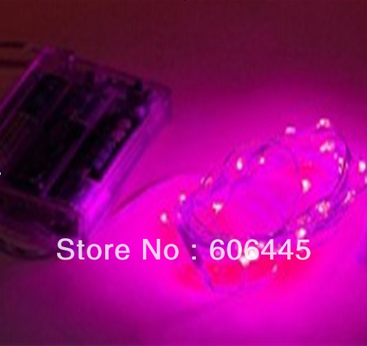 Pink Purple 300cm Battery Powered Operated Christmas Holiday Mini LED Copper Wire String Lights ...
