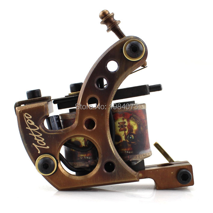 Carved pure copper wheel play fog 6 hole 12 tattoos, tattoo machine skulls coil exquisite high-end