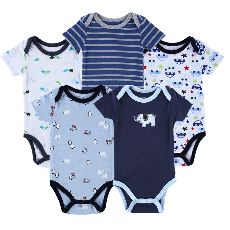 Luvable Friends 5 Pieces lot 2015 Summer Boutique Baby Romper Vestidos Cute Pattern One Pieces Baby