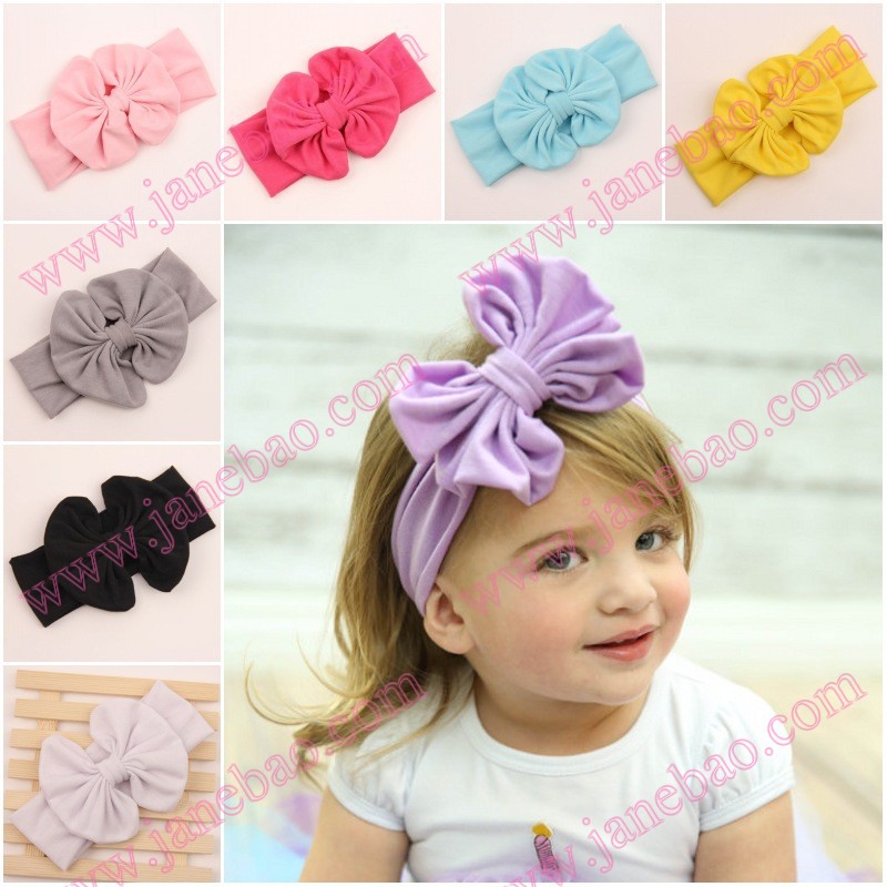 455 New baby headbands cotton 999 cotton Messy Bow Baby Head wraps, Jersey knot Headwraps, Big Bow Baby   