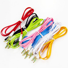 no tracking number  1pcs Price! 3.5mm to 3.5mm Colorful flat type Car Aux audio Cable Extended Audio Auxiliary Cable wholesale