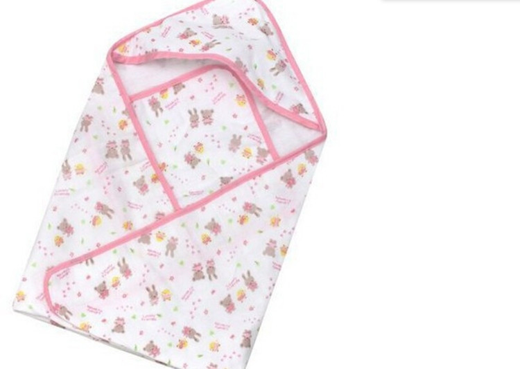 7070CM Cute Bear Winter Spring Baby Blankets Newborn Cotton Swaddle Brand Bedding Wrap Summer Infant Bathrobe Blue Pink (5)