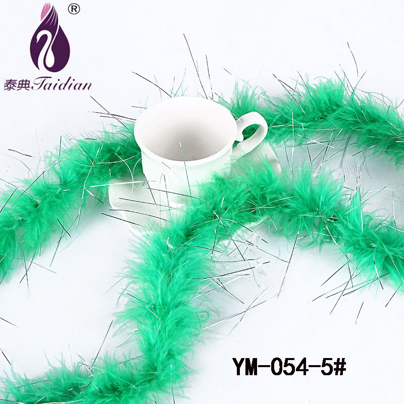 YM-054-5# Marabou Feather Boa Green Prty board