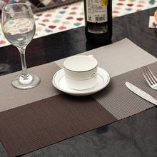 Hot sellFree Shipping Home Decor Kitchen Dining Placemat Chequer Pane Cage PVC Weave Table Mat 2015 New Arrival Promotion