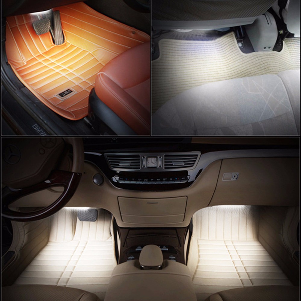 -White-Light-Car-interior-atmosphere-LED-lights-foot-lamp-4-in-1-4x12LED-cigarette-light