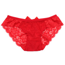 Wholesale Women Sexy Lace Briefs Hollow Panty Flowers Bow knot Underwear Knickers