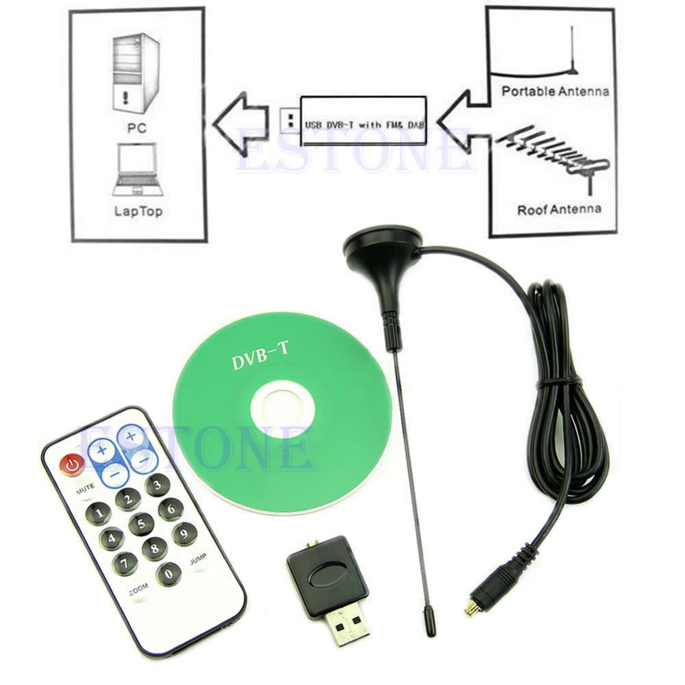 Free Shipping Mini USB DVB-T RTL-SDR Realtek RTL2832U & R820T Tuner Receiver Dongle MCX Input