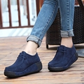 2016 spring women platform shoes casual shoes women leather suede wedges flats rubber boots for women