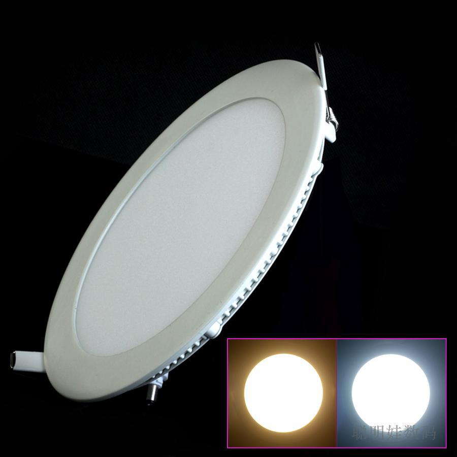 Free Shipping NEW Hot Ultra Thin Design 3W 4W 6W 9W 12W 15W 25W LED Surface Ceiling Recessed Grid Downlight / Round Panel Light