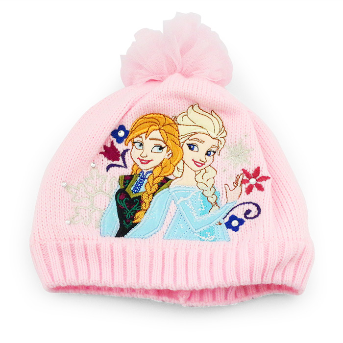 Free Shipping 1Pcs New elsa Hat Baby Cap hats Pink Kids Hats For Winter Cosplay In
