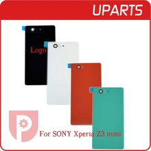 50pcs/lot Hight Quality For Sony Xperia Z3 Mini Compact D5803 White Black red Back Cover Housing glass Battery door free ship