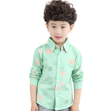 Boys Shirts 2016 New Fashion Baby Boy Wear Spring Autumn Geometric Printed Single-breasted Blouses Cotton Shirt for Boys